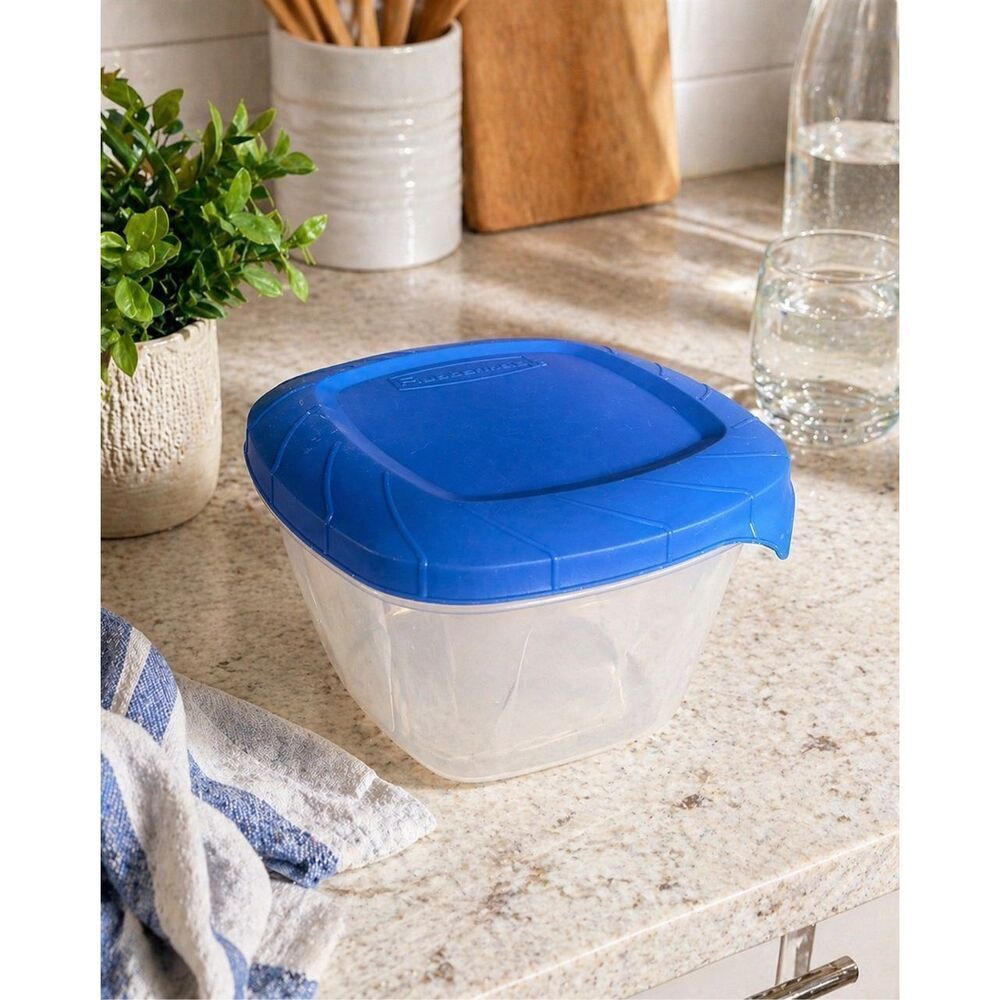 VTG Rubbermaid EZ Blue Servin Saver Easy Tab Square E 3 Qt Bowl USA Container